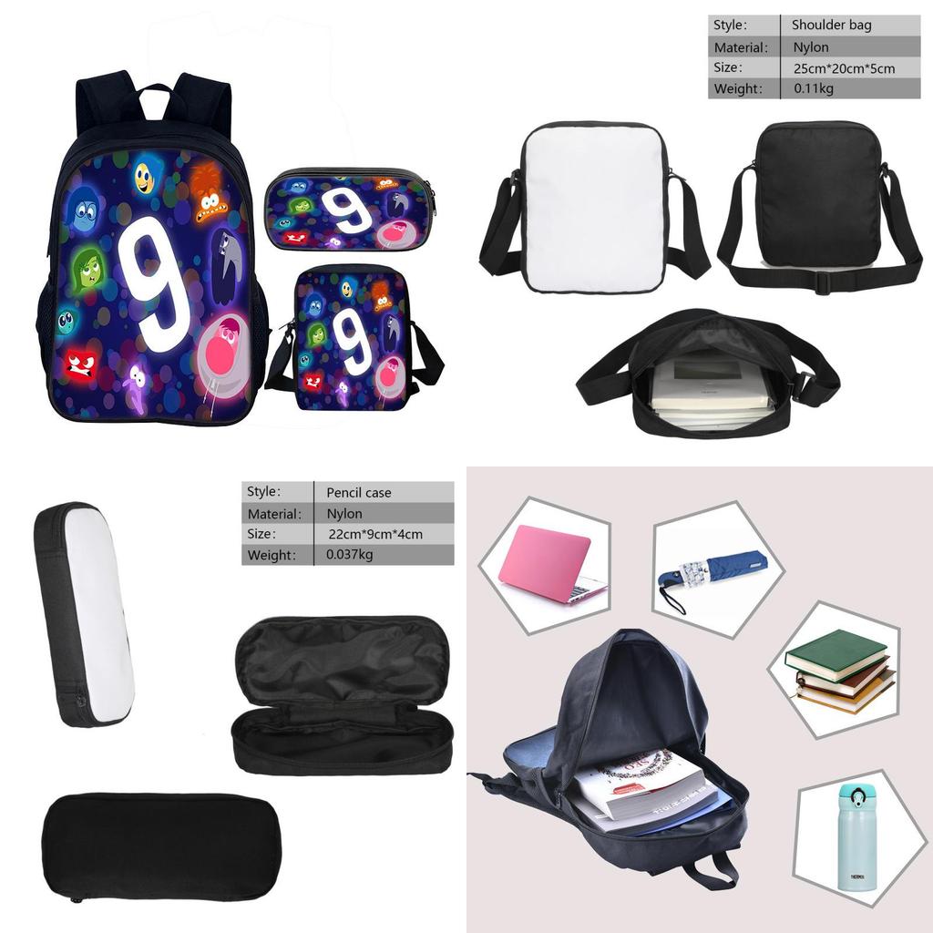 Inside Out 16inch School Backpack Set With Polyester Material For Kids And Teens