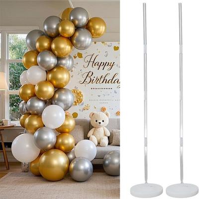 1/2Set Transparent Balloon Column Kit with Base with Pole Balloon Arch Bracket Photo Props Can Be Filled with Water