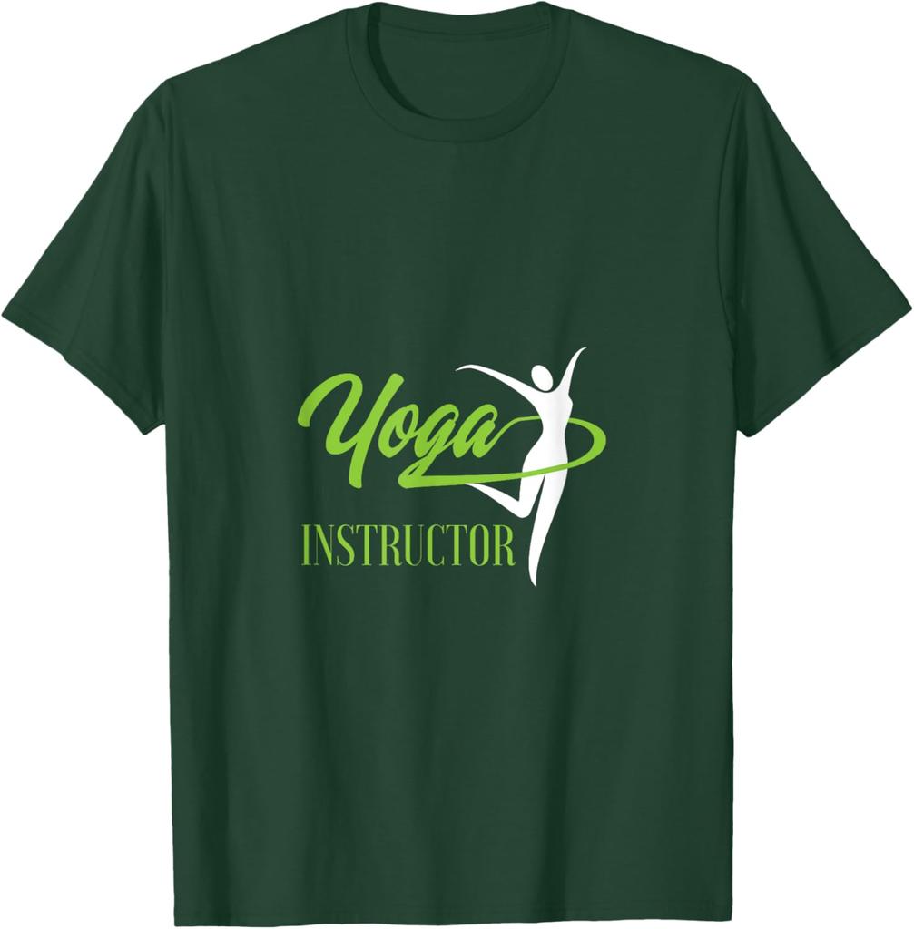 Yoga Instructor Silhouette Graphic TShirt Breathable Cotton Casual Short Sleeve Tee for Yoga Teacher