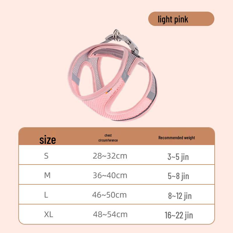 Breathable Vest-Style Pet Harness & Leash for Small Dogs & Cats