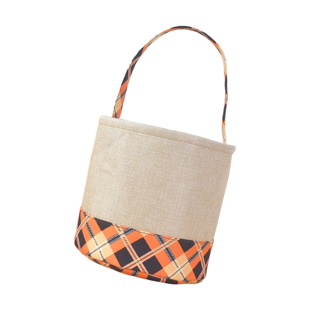 Halloween Candy Bucket with Handle Large Capacity Portable Cloth Candy Basket For Candy Treats Holiday Party Decoration