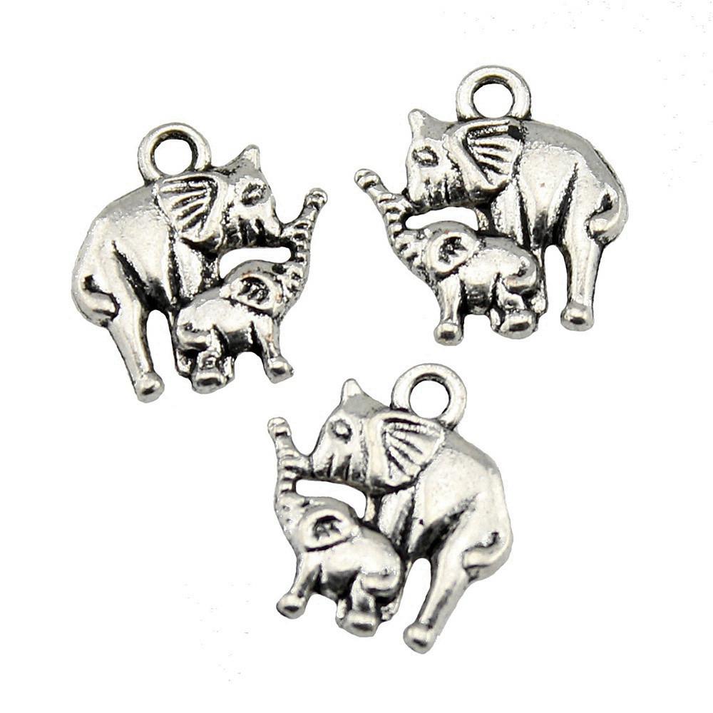Antique Style Elephant Charms Metal Animal Pendants For DIY Jewelry Keychain Bag Accessories