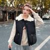 Knitted collar down cotton vest women's short autumn and winter versatile cotton-padded vest vest vest jacket