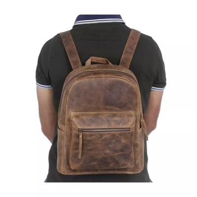 Ručně vyráběný vintage batoh z buvolí kůže, cestovní, studentský