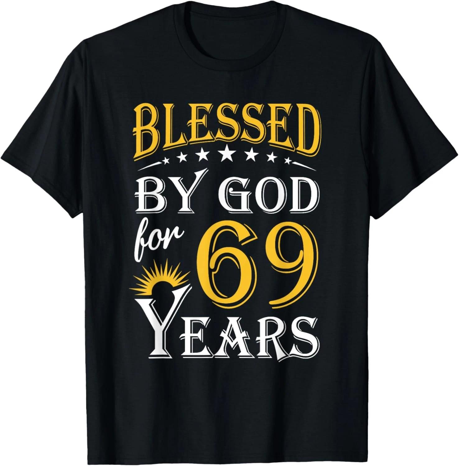 Vintage Blessed By God For 69 Years Happy 69th Birthday T-Shirt M