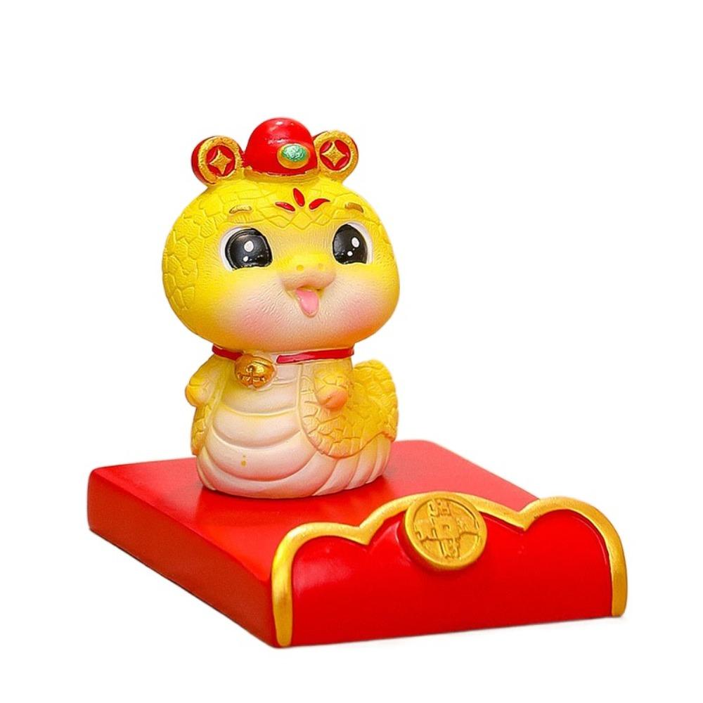 Resin Craft Mobile Phone Bracket Ornaments Slot Design Cute Cell Phone Holder  Spring Festival