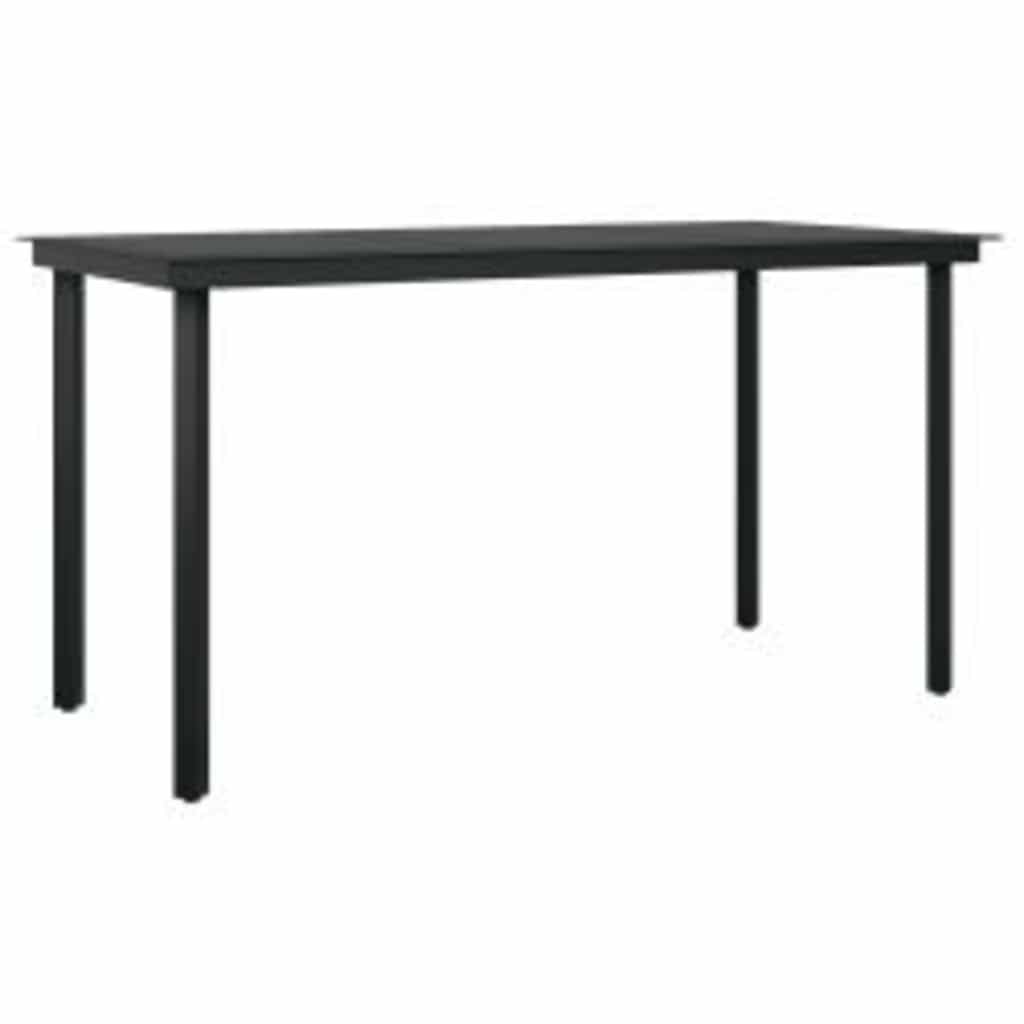 5 Piece Black Poly Rattan Outdoor Dining Set