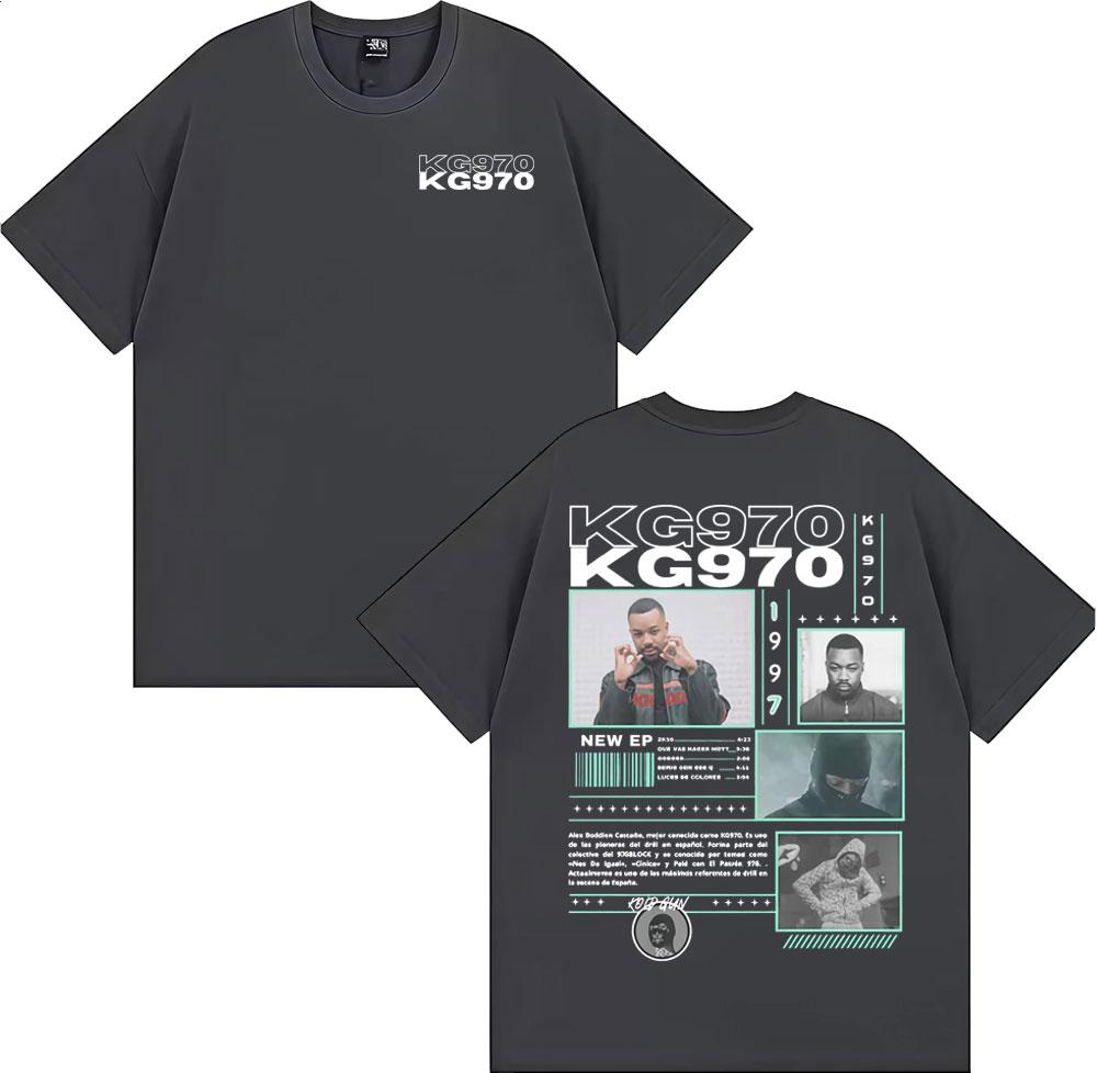 Rapper Kg970 Music Album Tour Graphic T-shirts for Men Harajuku Fashion Trend T Shirt Male Summer O-Neck Loose Oversized T-shirt