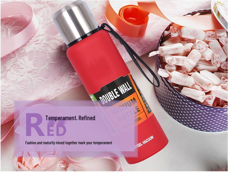 Isolerad utomhuskittel med stor kapacitet helt i stål med handtag i 304 rostfritt stål - Vakuum Sportvattenflaska