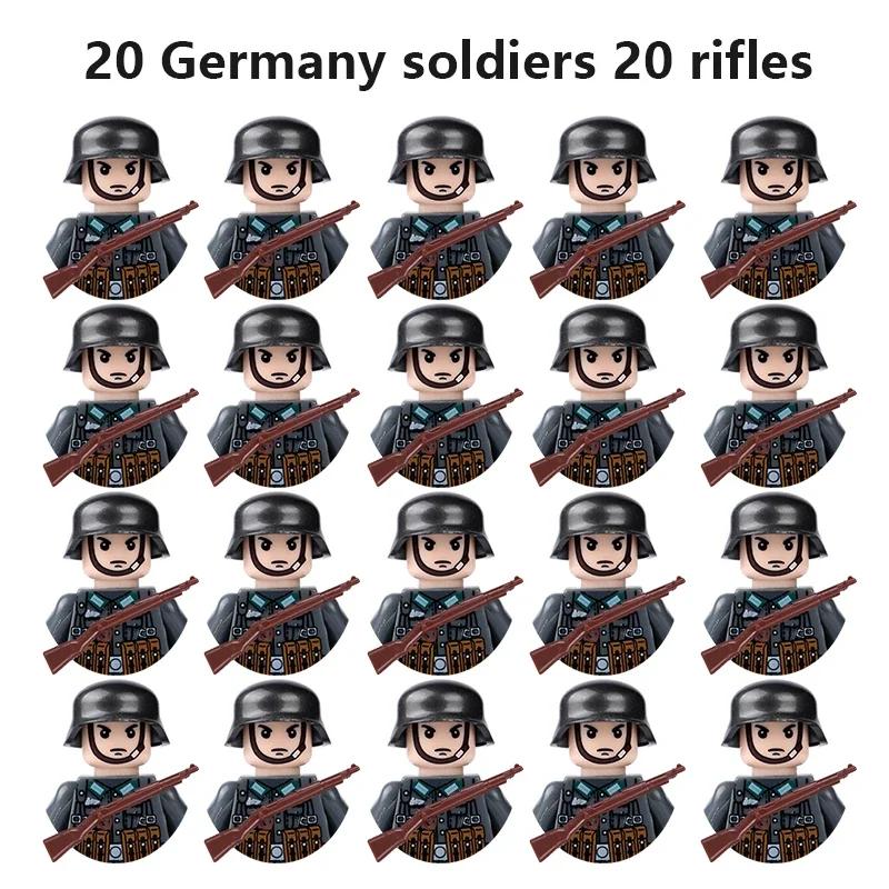 20dolls World War II Military Soviet Union American Soldiers Building Blocks German French Army Figures Building Blocks Boy Toys
