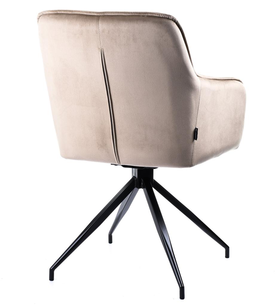 MARKO swivel chair upholstered in ecru fabric