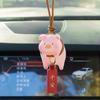 Car Rear View Mirror Pendant with Chinese Character Cute Swing Lucky Pig Piggy Hanging Ornament Auto Interior Decor