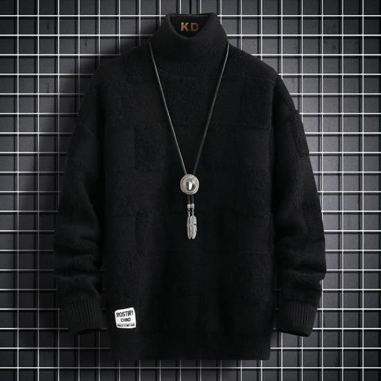 Men High Neck Thickened Warm Sweater High Quality Men's Winter Pure Korean Slim Casual Sweaters Fashion Brand Loose Knitted Pullover