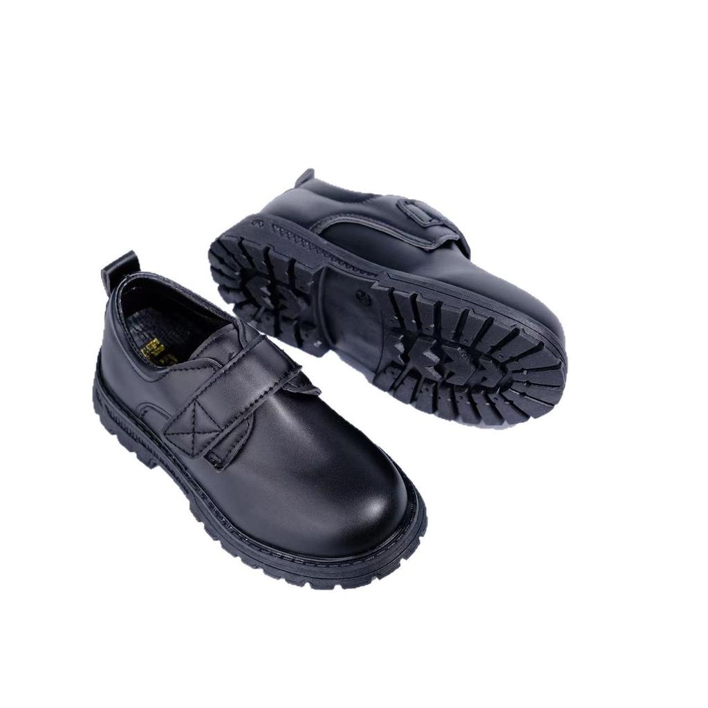 2026 British Style Leather School Shoes for African Children, PU Velcro, Boys' Student Footwear