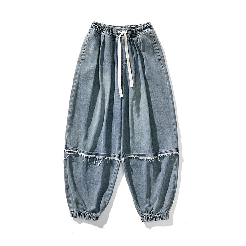 Autumn Winter Men's Vintage Casual Jeans Loose Denim Harem Pants Men Cotton American Retro Cargo Jeans Streetwear Denim Trousers