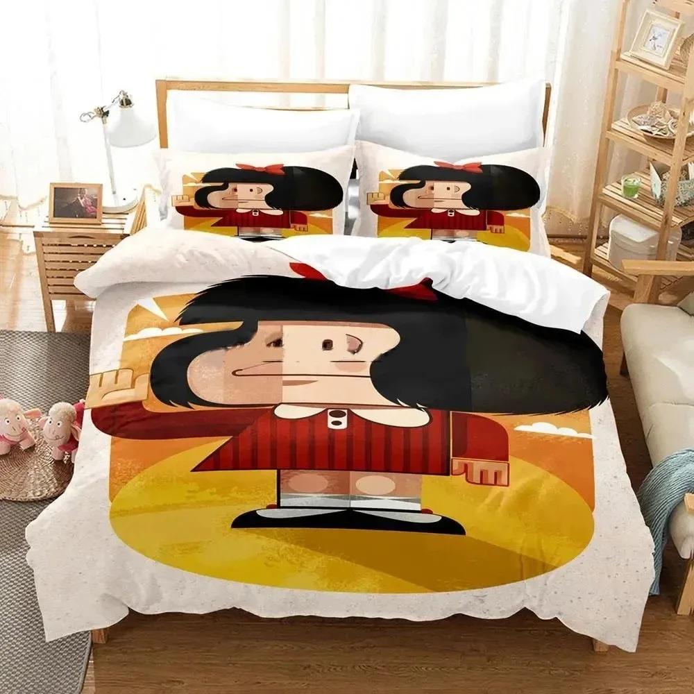 3D Print Mafalda Bedding Set Duvet Cover Bed Set Quilt Cover Pillowcase Comforter king Queen Size Boys Adult Bedding Set