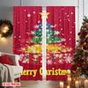 2pcs 2D Flat Printing Christmas Drapes Colorful Christmas Tree Versatile Polyester Without Electricity Party Decorations for