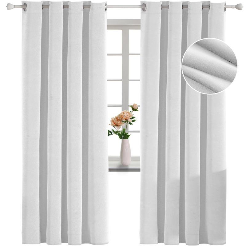 1Panel Thicken Velvet Curtains Blackout Solid Color Curtains for Living Room Bedroom Dining Nature Vertically Custom Size