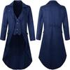 Gothic Medieval Steampunk Coat Trench Vampire Magician Men's Steampunk Halloween