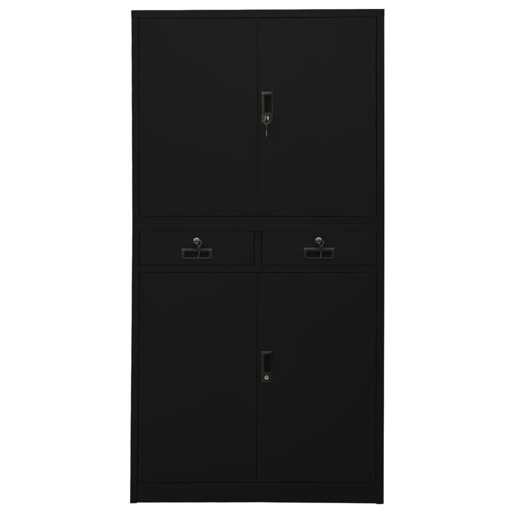 Office Cabinet Black 90x40x180 cm Steel