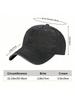 Vintage Washed Denim Baseball Cap Adjustable Strap Casual Hat