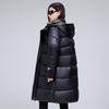 New Cotton Coat for Men and Women, Winter Long Thickened Black and Gold Cotton Coat, Loose Hooded Over-the-knee Coat