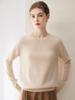 Women's Pure Cashmere Round Neck Sweater - Slimming Soft Knitwear for Autumn/Winter