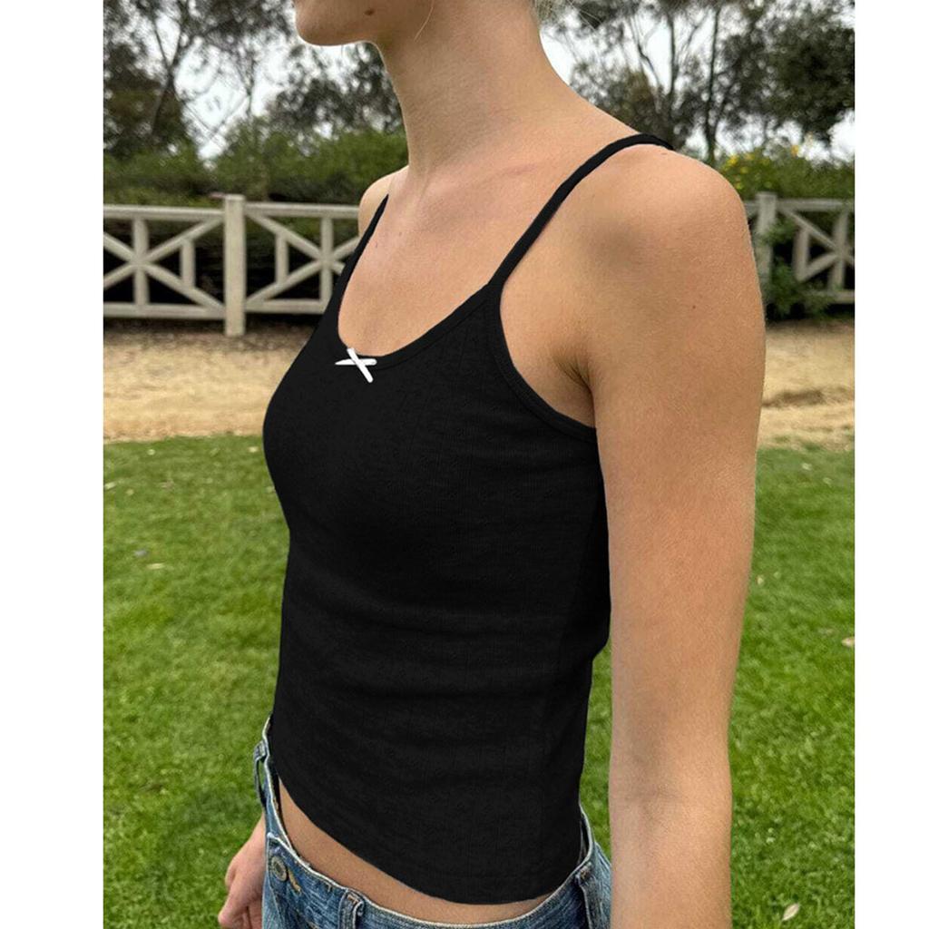 Women's Loose Casual Solid Color Waist Cinched Knitted Camisole Top  Knitted Camisole Top