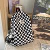 Korean fashiinsCheckered Backpack, Casual and Versatile, Suitable for Junior High and High School Girls, Stylish School Bag