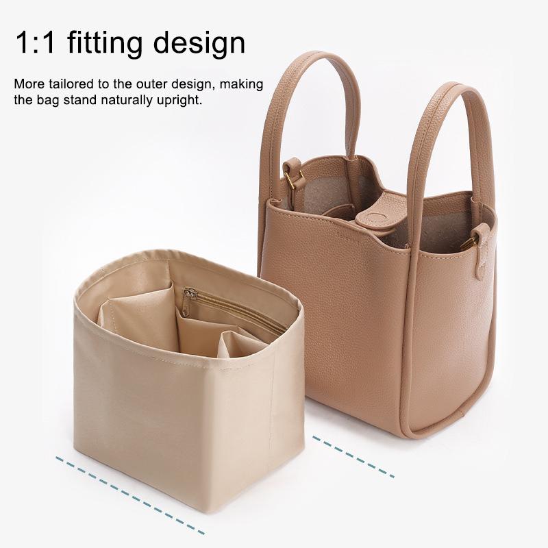 EverToner Fits For Song-mant Basket Bag Organizer Insert Makeup Bag Waterproof Satin Light inner bag