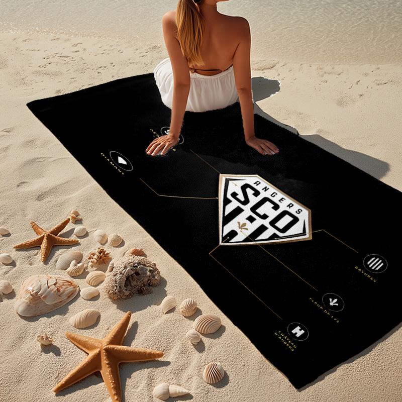 1PC Angers Sco Team Crest Beach Towel - Soft, Absorbent Microfiber, Lightweight, Ideal for The Beach, Parties, Travel, Camping fan gifts