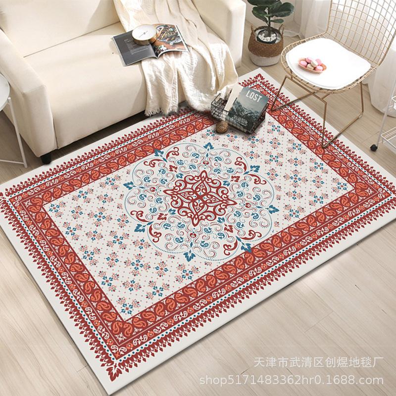 Retro Ethnic Style Carpet, Living Room Floor Mat Bosmia B & B Hotel Carpet Outdoor Tent Mat