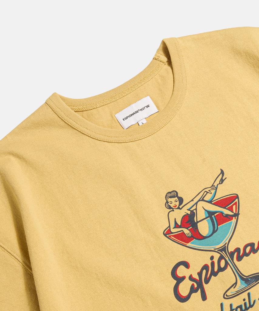 ESPIONAGE Cocktail Lounge Heavyweight Tee Vintage Yellow