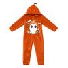 Dames Halloween Print Flanellen Jumpsuit Loungewear Set voor Gezellige Huis Slaapkleding