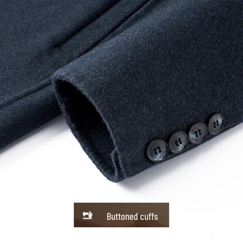 Men's Alpaca Wool Blend Single-Breasted Mid-Length Coat