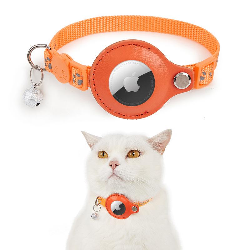 Reflective Cat Collar with Airtag Holder and Bell - Anti-Lost Tracker for Cats