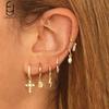 925 Silver Needle Vintage Gold Earrings for women Fashion Lightning Pendant Hoop Earrings Wedding High Luxury Jewelry