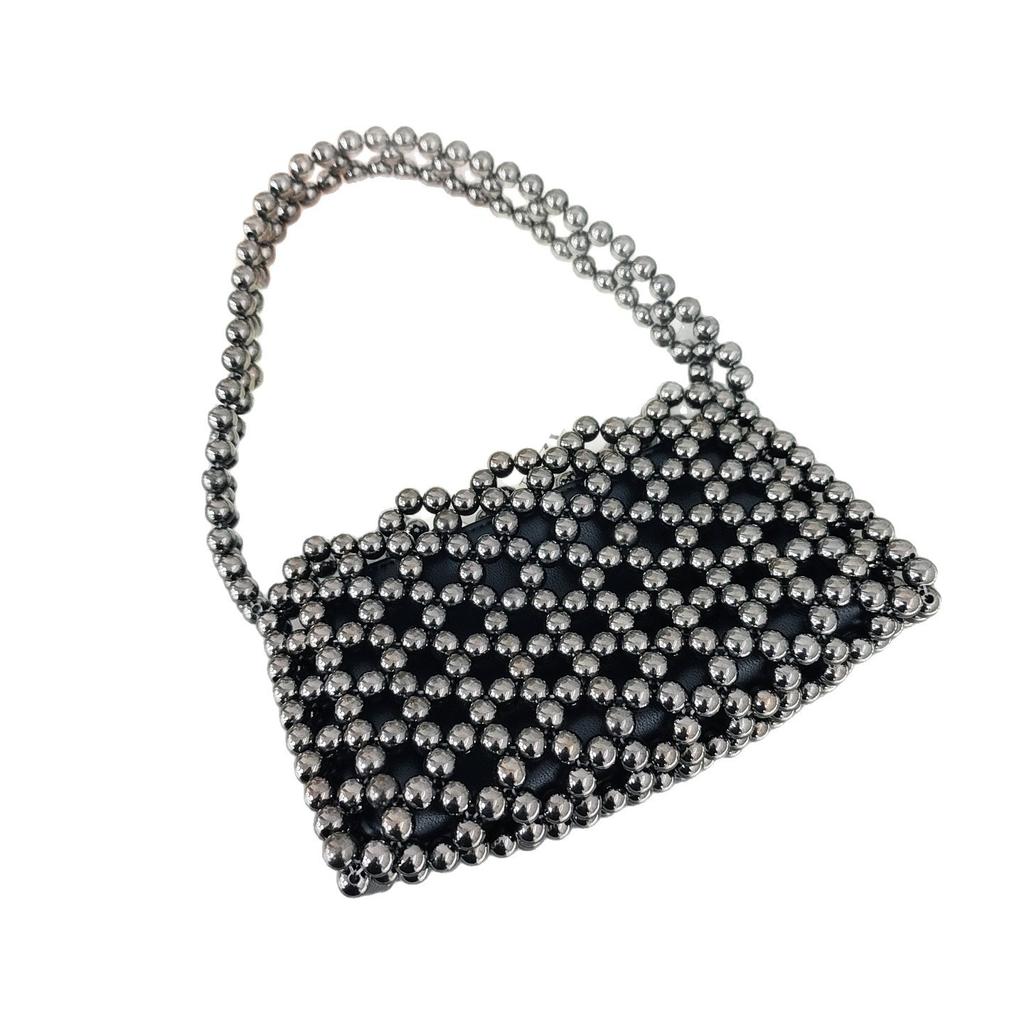 Hollow Bling Sparkling Handmade Beaded Woven Bag Hand-Held Underarm Shoulder Messenger Bag Female Tide