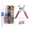 Snap Button Kit Colorful Brass Prong Press Stud Snap Fasteners with Installation Tool Set