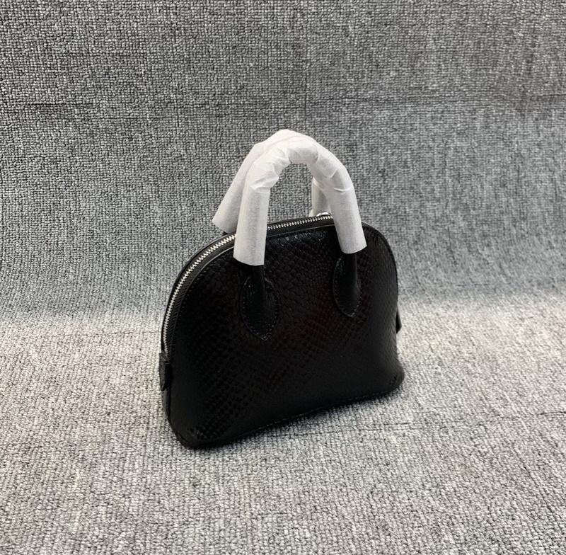 Genuine Leather Women's Bag, Snake Pattern Leather 18 Mini Small Bag, Shell Bag, Single-shoulder Hand-held Crossbody Bag