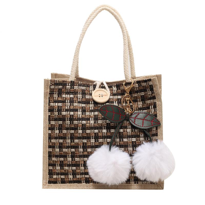 Line Bento Bag for Women Fashion Lunch Box Handbag Ins Japanese Girls Working Small Shoulder Bag