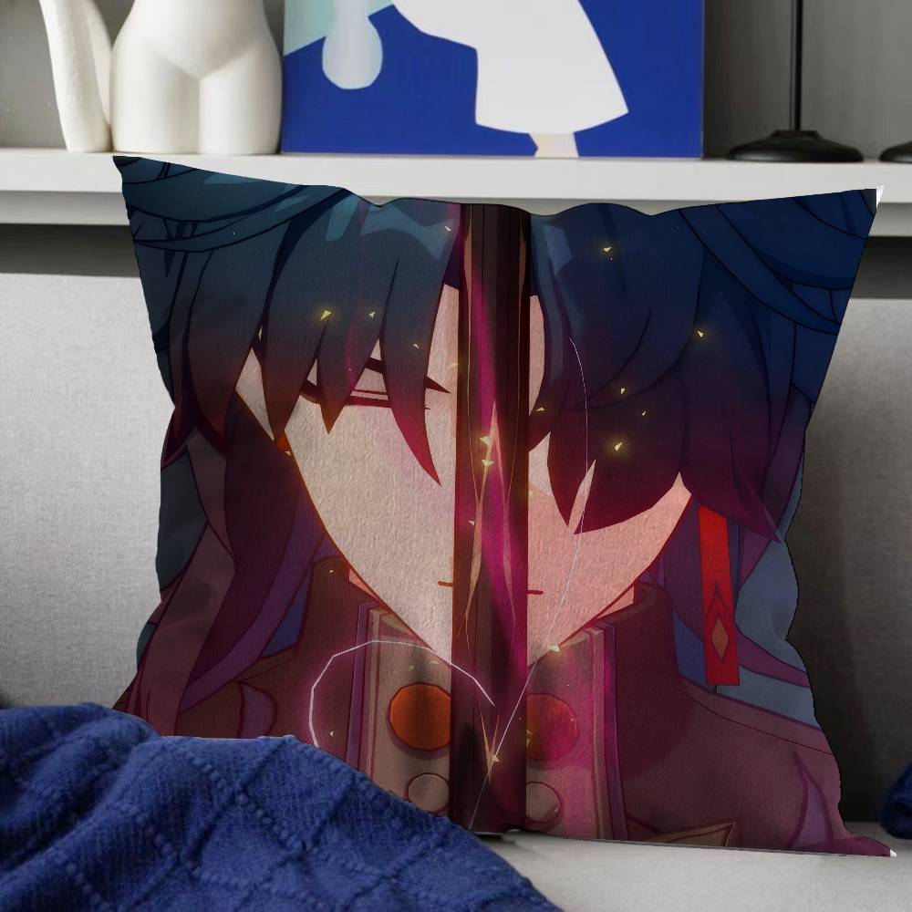 Honkai Star Rail Character Blade Cushion Cover Polyester Sofa Cushions Decorative Throw Pillows Home Decoration Pillowcover