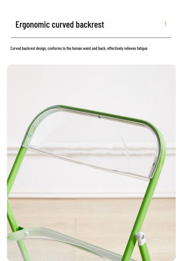 Acrylic Transparent Chair for Photos - Stylish, Portable, Light Luxury Coffee & Dining Chair, Ins Style.