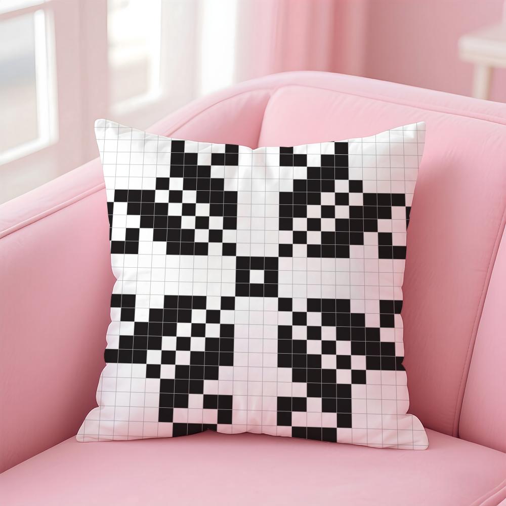 Pixel art print texture Cushion Cover Pillow Case Soft Friendly Fabric  Concealed Zipper
