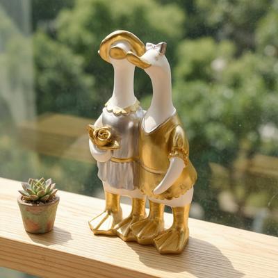 Süße Entenstatue, Harzenenenten-Ornament, Miniatur-Entenfiguren für Innen- und Außendekoration für Zuhause und Büro
