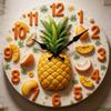 Modern Fruit Quiet Wall Clock with Noiseless Movement for Quiet Space Easy Installation Large Digits Fashion Look
