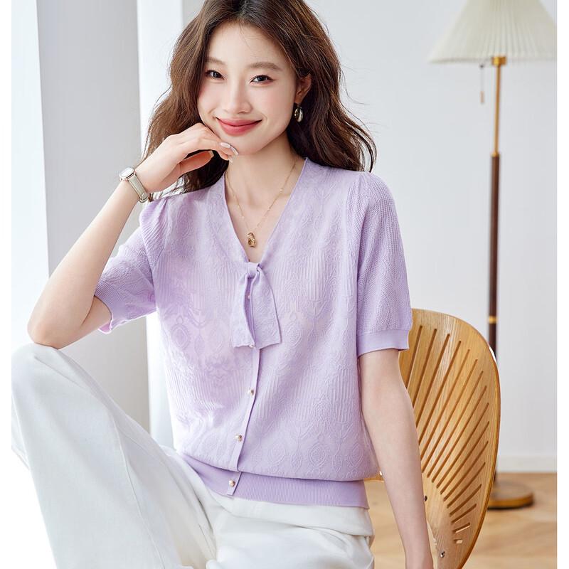 Srcr Women's French Style Silk Blend Knit T-Shirt