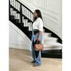 VIONA American Style Straight Leg Wide Leg Blue Jeans Women's Summer Trend Age Reduction Slimming Casual Trousers High Waist Jeans
