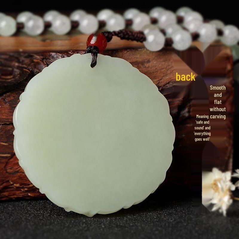 Hetian Jade Dragon & Phoenix Prosperity Pendant Necklace for Couples – White Jade Amulet for Men & Women