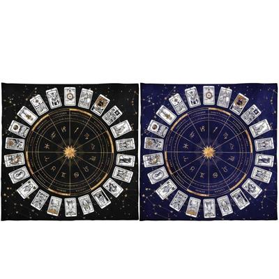 Quadratisches Flanell Tarot Altartuch Brettspielunterlage Astrologische Orakelunterlage Tischdecke Kartenmatte Wahrsagertischtuch